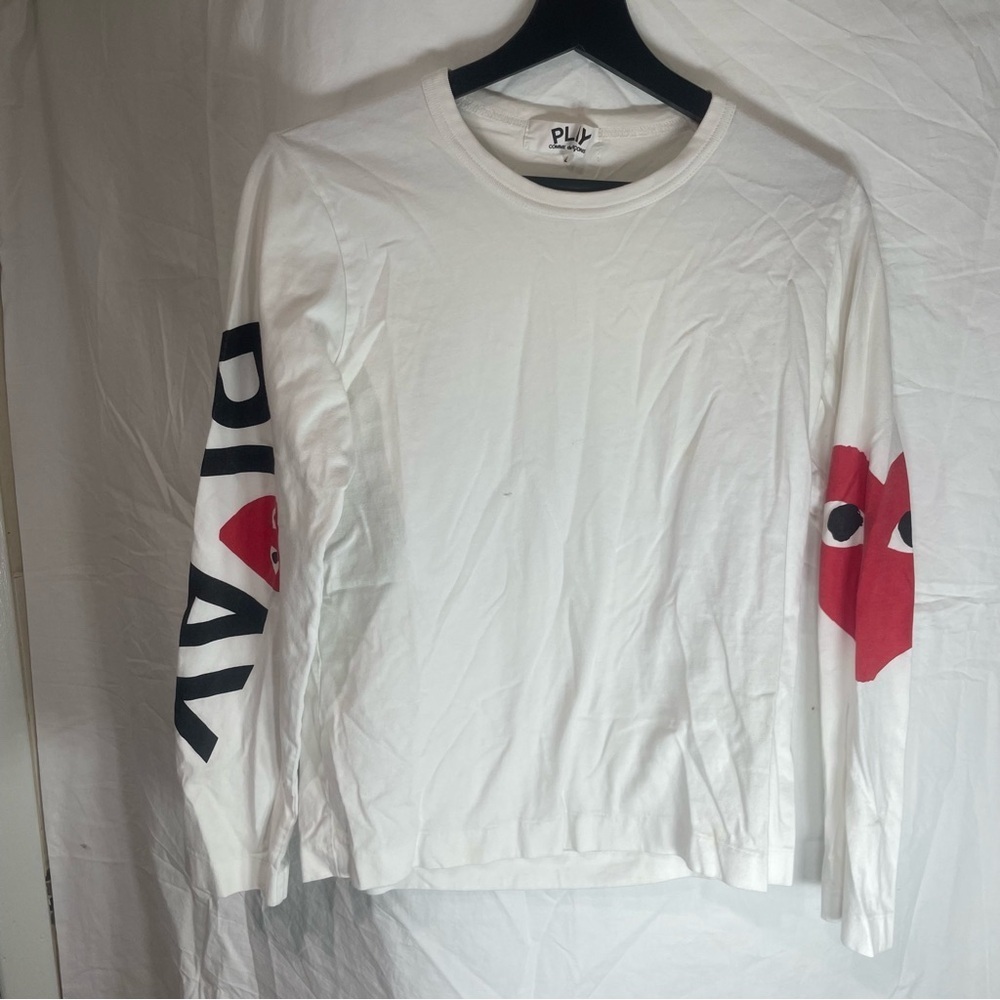Comme des Garcons White T-Shirt with Black Print